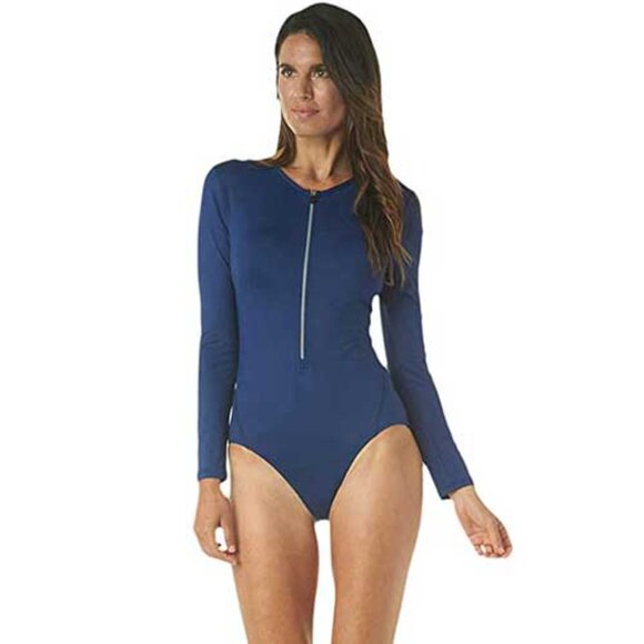NTW $105 UPF 50 JANTZEN Zip Front Long Sleeve One-piece Swimsuit 8 - Picture 2 of 12